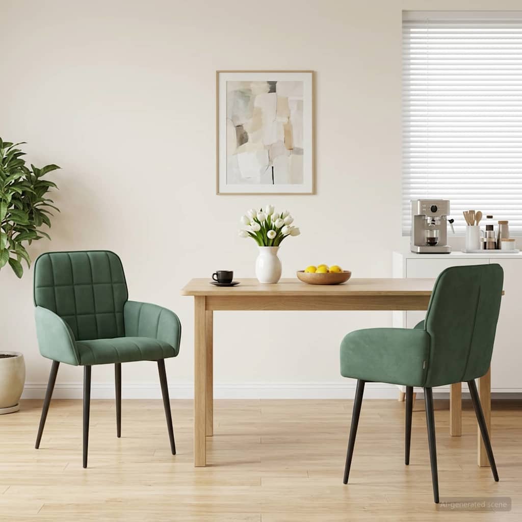 Sillas De Comedor 2 Uds. Terciopelo 56.5 X 50 X 85 Cm