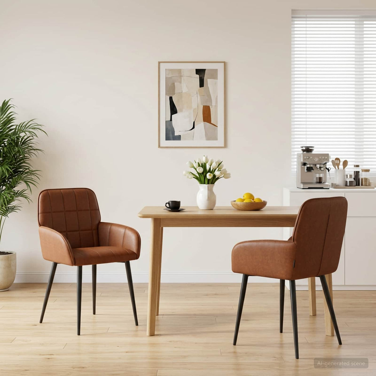 Sillas De Comedor 2 Uds. Cuero Sintético