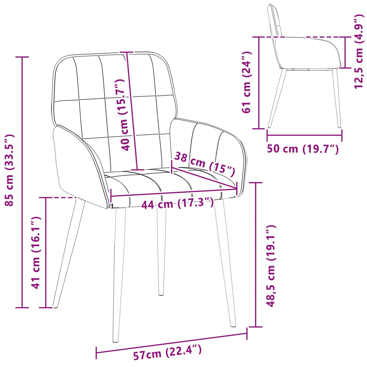 Sillas De Comedor 2 Uds. Cuero Sintético
