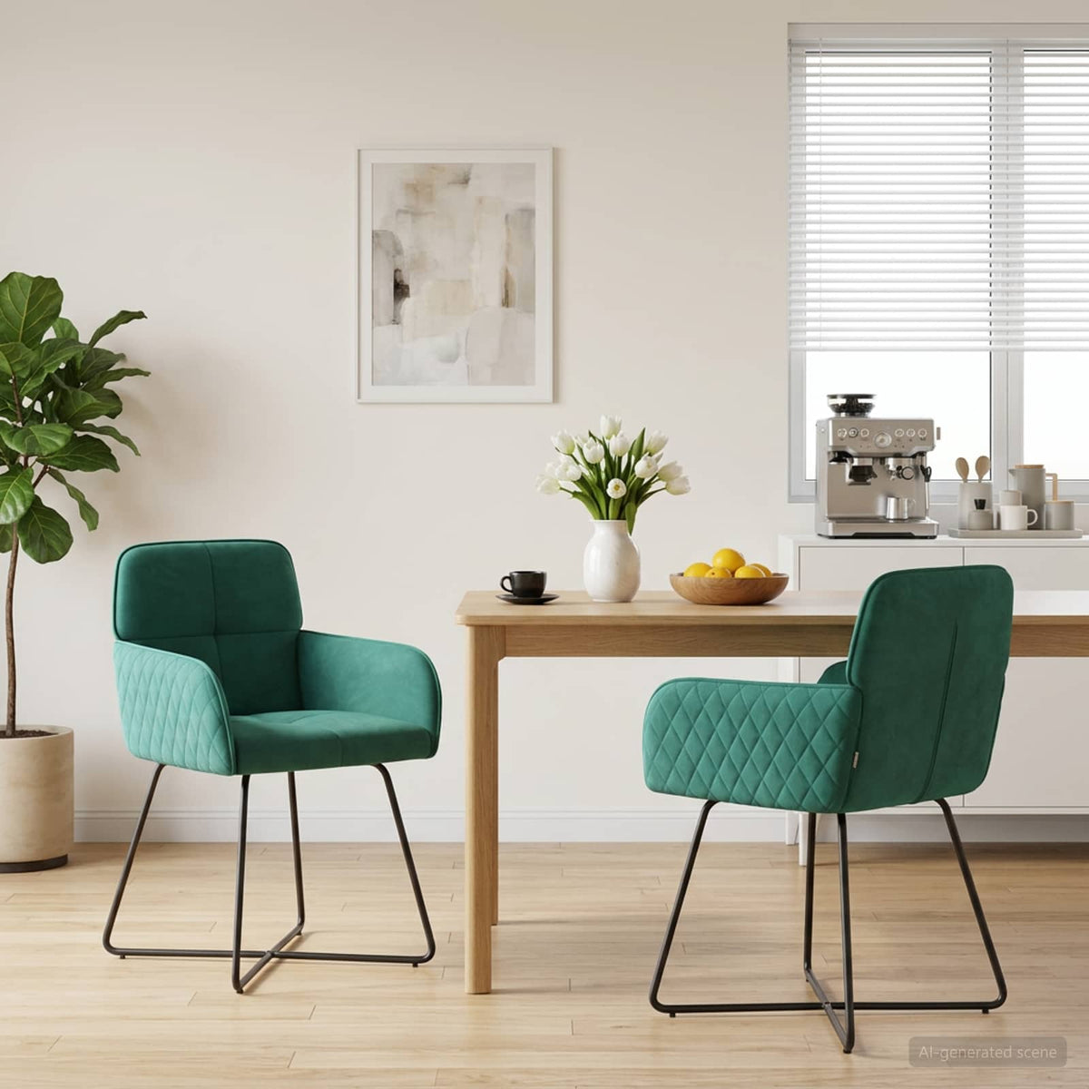 Sillas De Comedor 2 Uds. Terciopelo 59 X 56,5 X 86 Cm