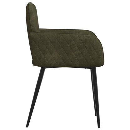 Sillas De Comedor 2 Uds. Cuero De Suede Sintético Verde Militar