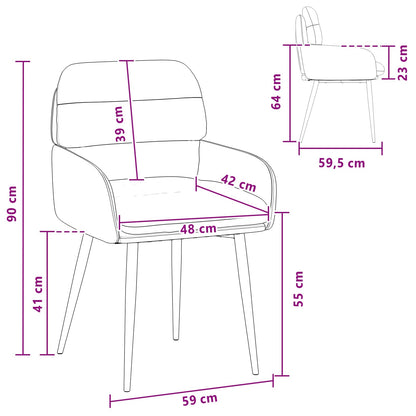 Sillas De Comedor 2 Uds. Terciopelo 59 X 59,5 X 90 Cm