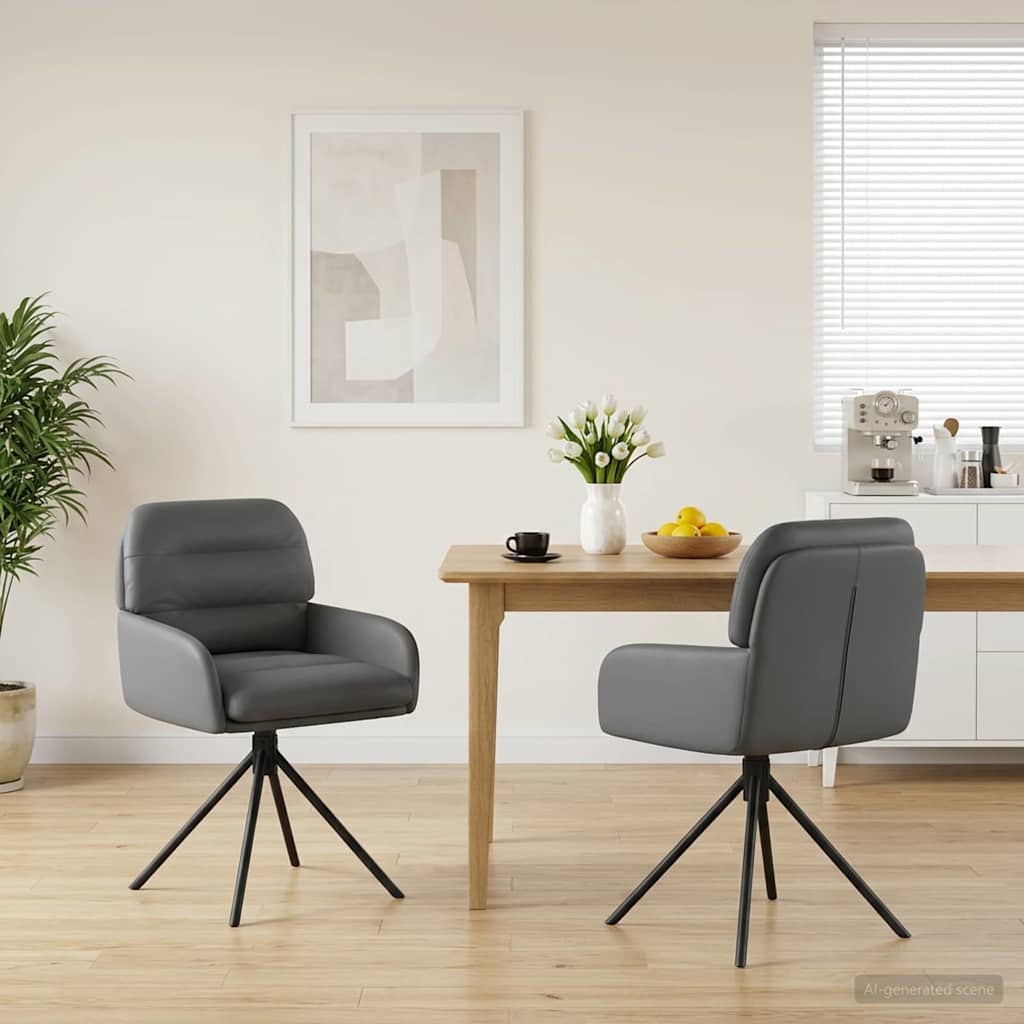 Sillas De Comedor Giratorias 2 Uds. Cuero Sintético
