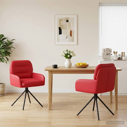 Sillas De Comedor Giratorias 2 Uds. Cuero Sintético