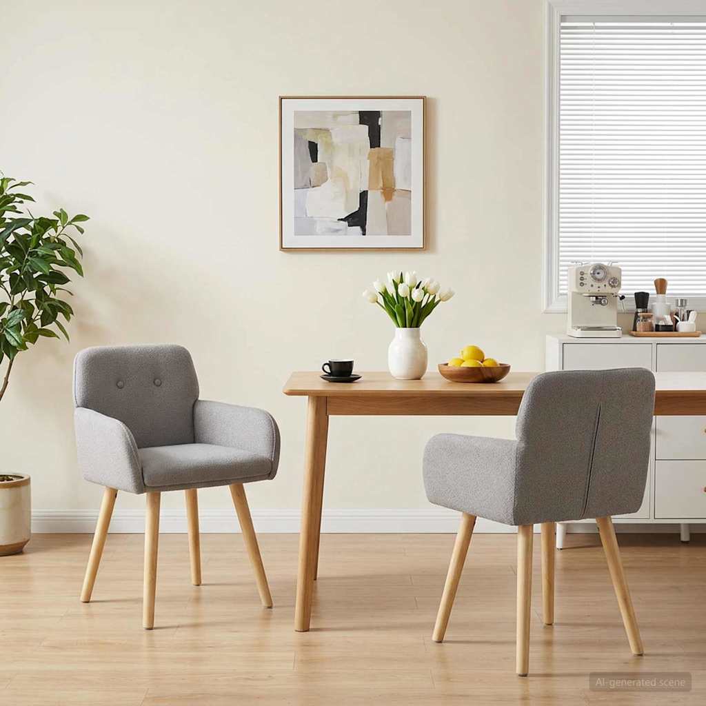 Sillas De Comedor 2 Uds. Bouclé 59 X 56,5 X 85 Cm