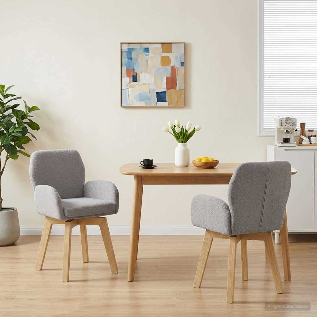 Sillas De Comedor Giratorias 2 Uds. Bouclé