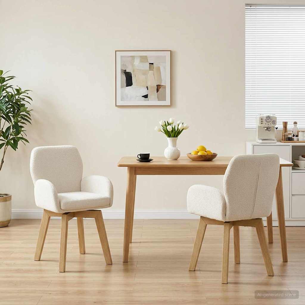Sillas De Comedor Giratorias 2 Uds. Bouclé