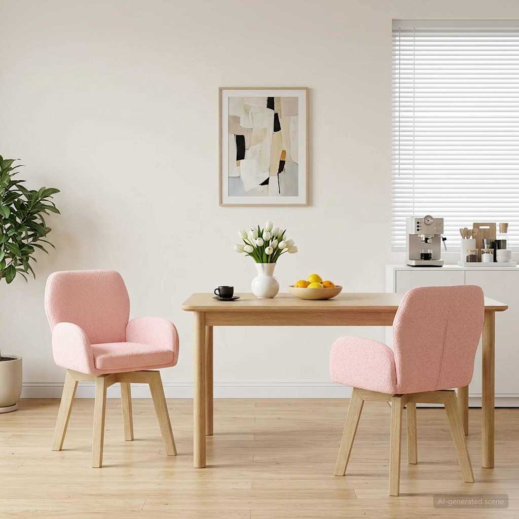 Sillas De Comedor Giratorias 2 Uds. Bouclé