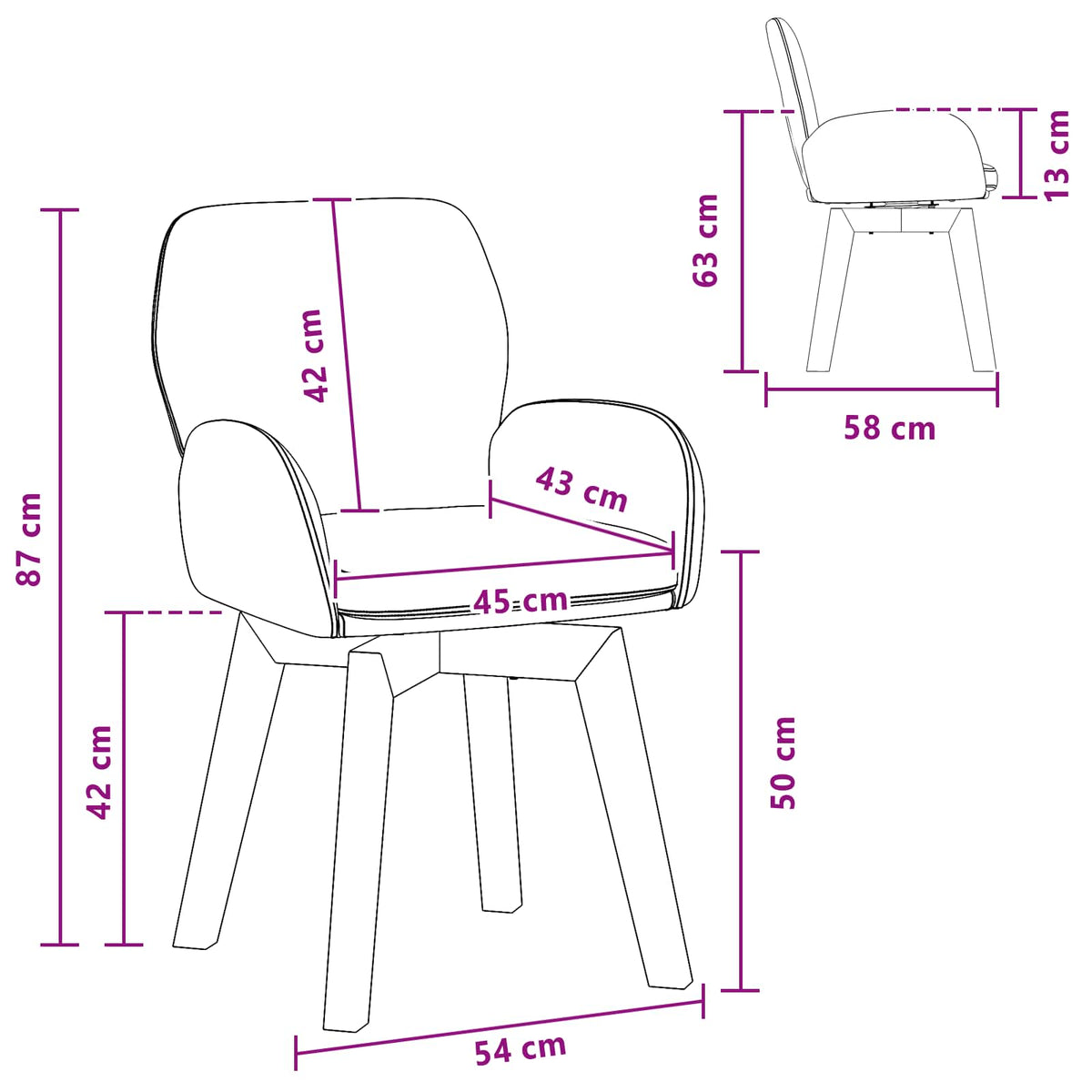 Sillas De Comedor Giratorias 2 Uds. Bouclé