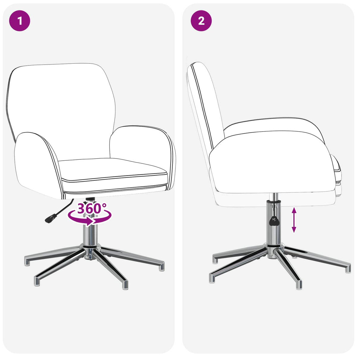 Silla De Escritorio Giratoria 54 X 58 X 90 Cm Tela