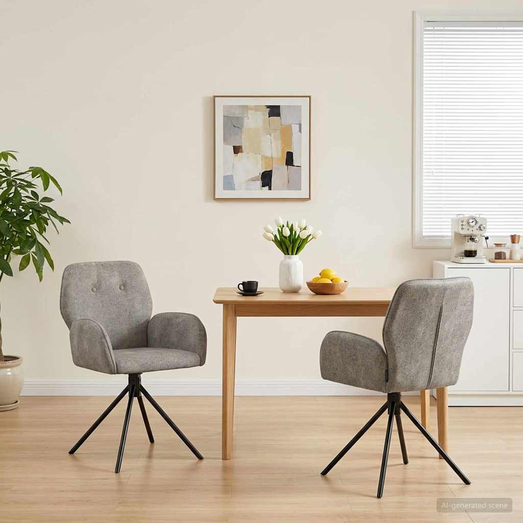 Sillas De Comedor Giratorias 2 Uds. Cuero De Suede Sintético