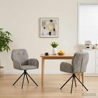 Sillas De Comedor Giratorias 2 Uds. Cuero De Suede Sintético