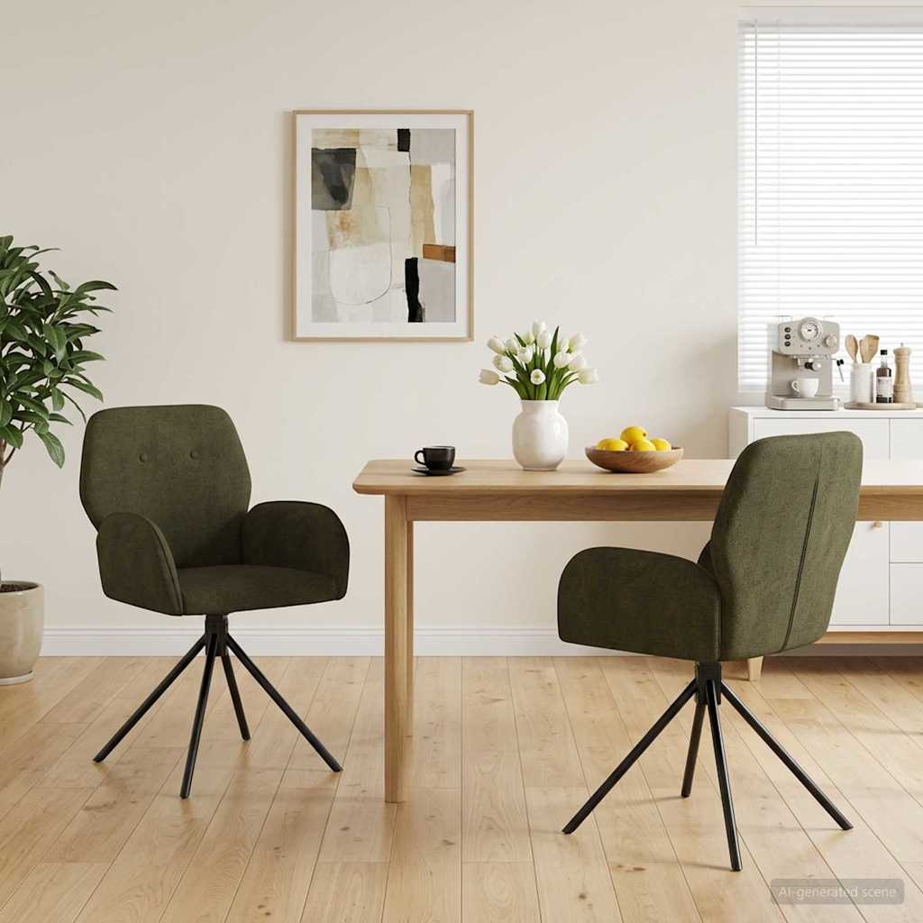 Sillas De Comedor Giratorias 2 Uds. Cuero De Suede Sintético