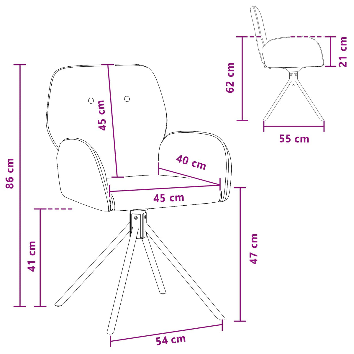 Sillas De Comedor Giratorias 2 Uds. Cuero De Suede Sintético
