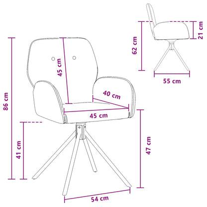 Sillas De Comedor Giratorias 2 Uds. Cuero De Suede Sintético
