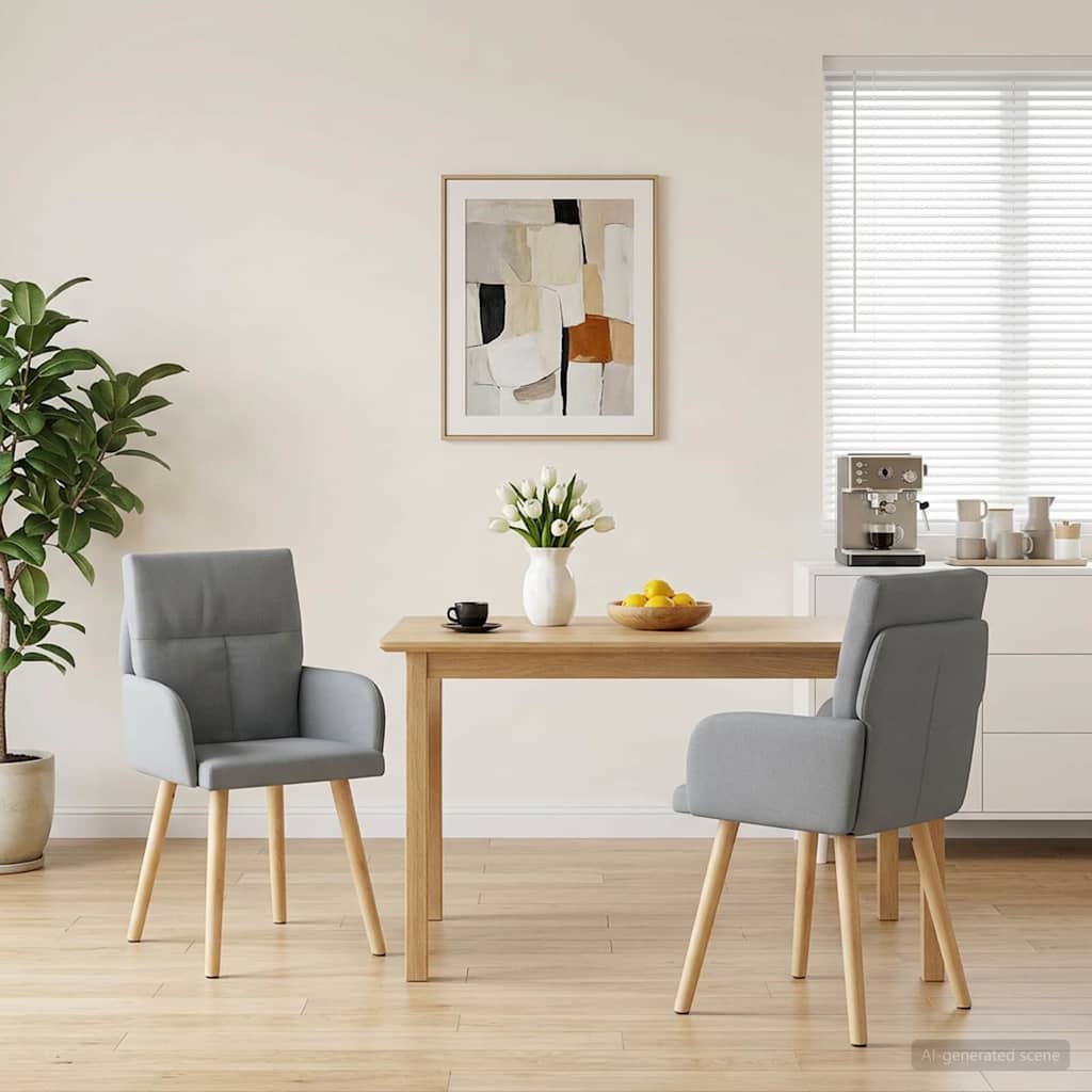Sillas De Comedor 2 Uds. Tela 60 X 56 X 93 Cm