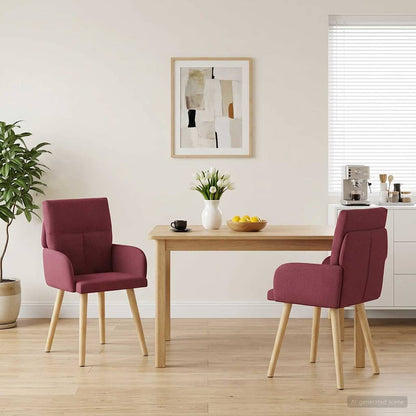 Sillas De Comedor 2 Uds. Tela 60 X 56 X 93 Cm