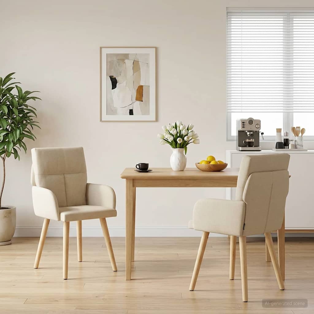 Sillas De Comedor 2 Uds. Tela 60 X 56 X 93 Cm