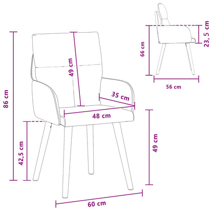 Sillas De Comedor 2 Uds. Tela 60 X 56 X 93 Cm