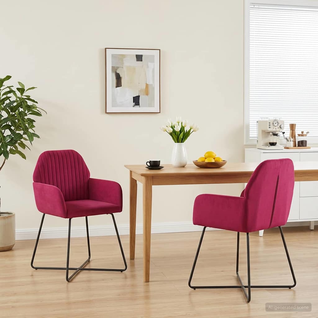 Sillas De Comedor 2 Uds. Terciopelo 55 X 50 X 84 Cm