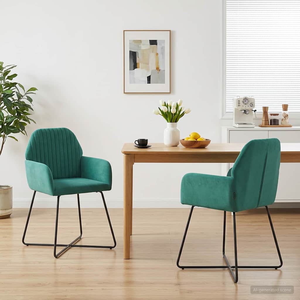 Sillas De Comedor 2 Uds. Terciopelo 55 X 50 X 84 Cm