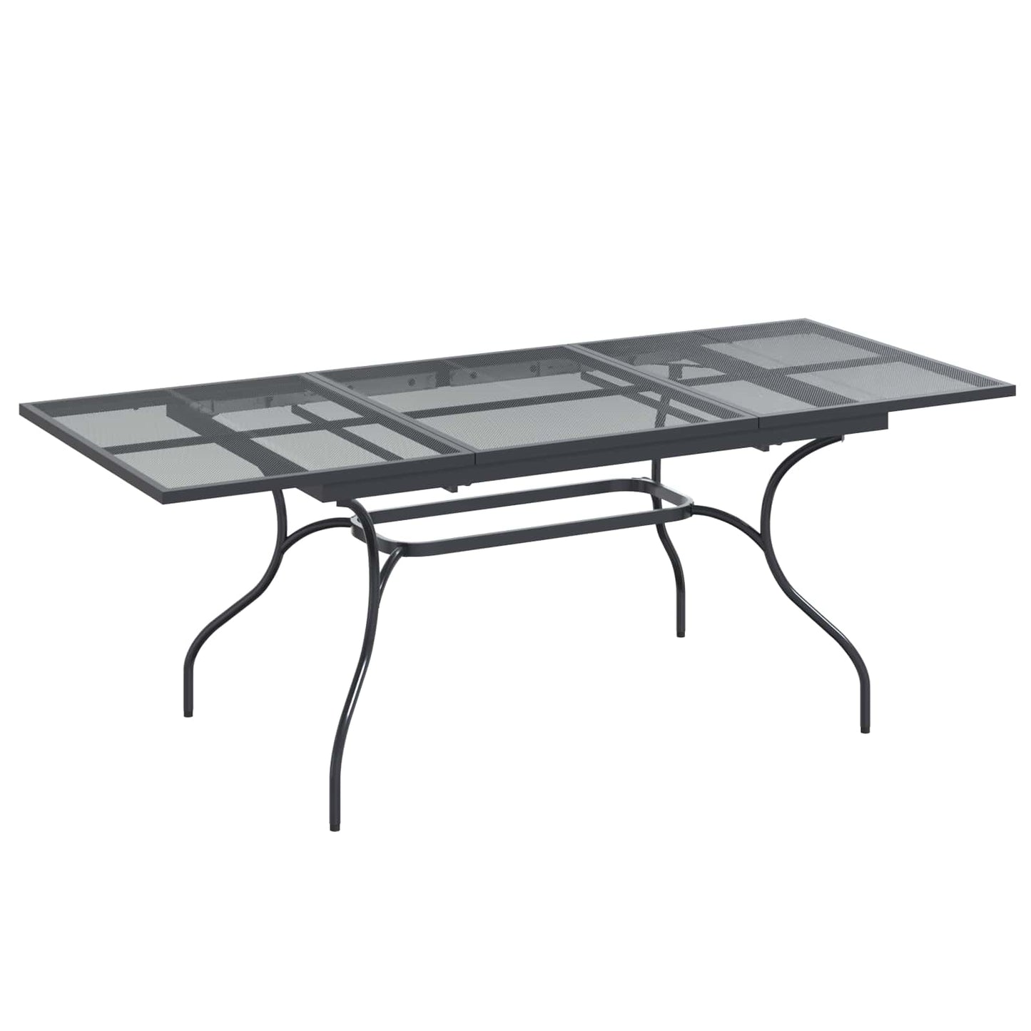 Mesa De Comedor De Malla Extensible Gris Antracita Acero