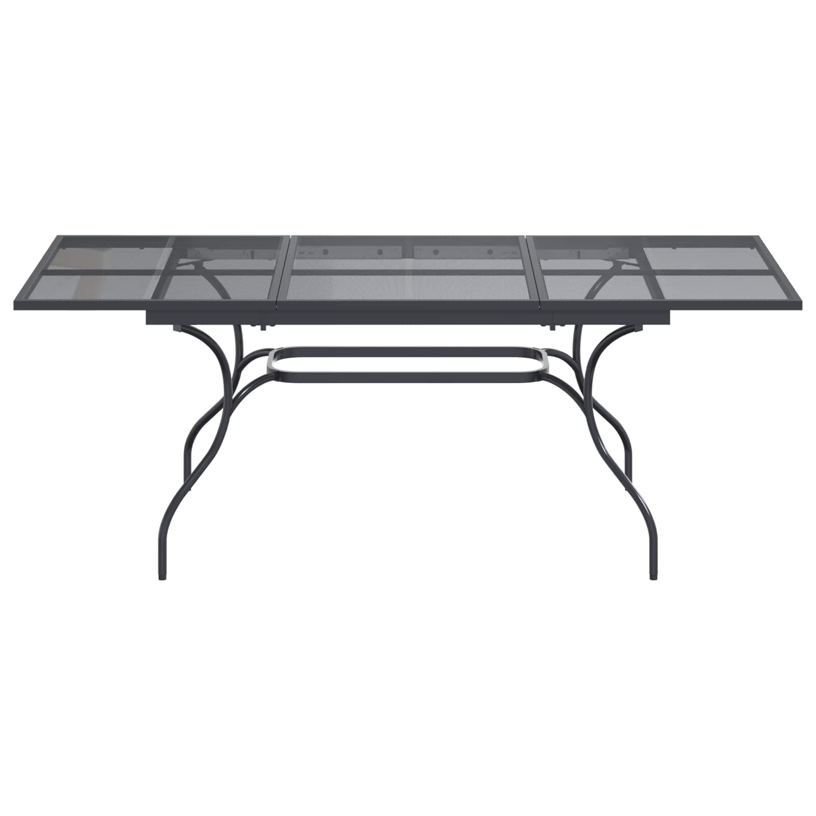 Mesa De Comedor De Malla Extensible Gris Antracita Acero