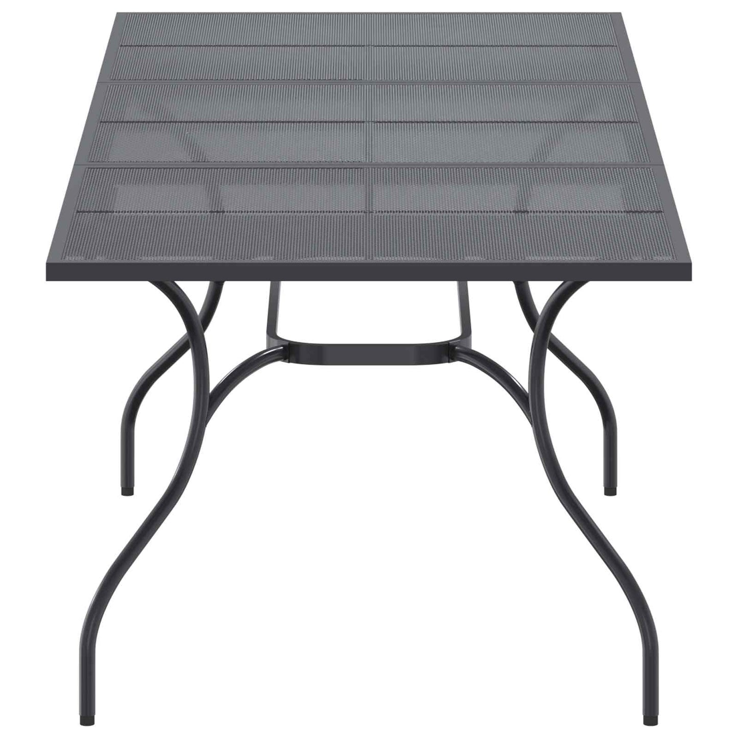 Mesa De Comedor De Malla Extensible Gris Antracita Acero