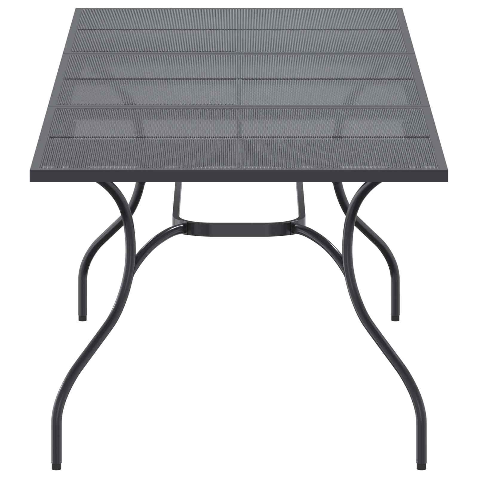Mesa De Comedor De Malla Extensible Gris Antracita Acero
