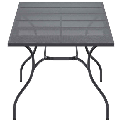 Mesa De Comedor De Malla Extensible Gris Antracita Acero