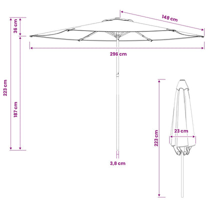 Sombrilla De Jardín 300 X 300 Cm Poliéster Rectangular