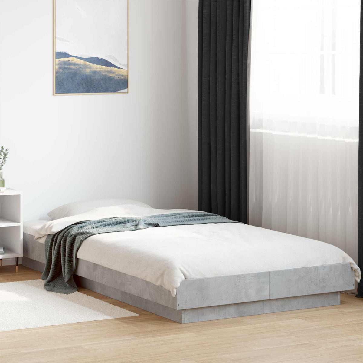 Estructura Cama Con Luces Led Madera