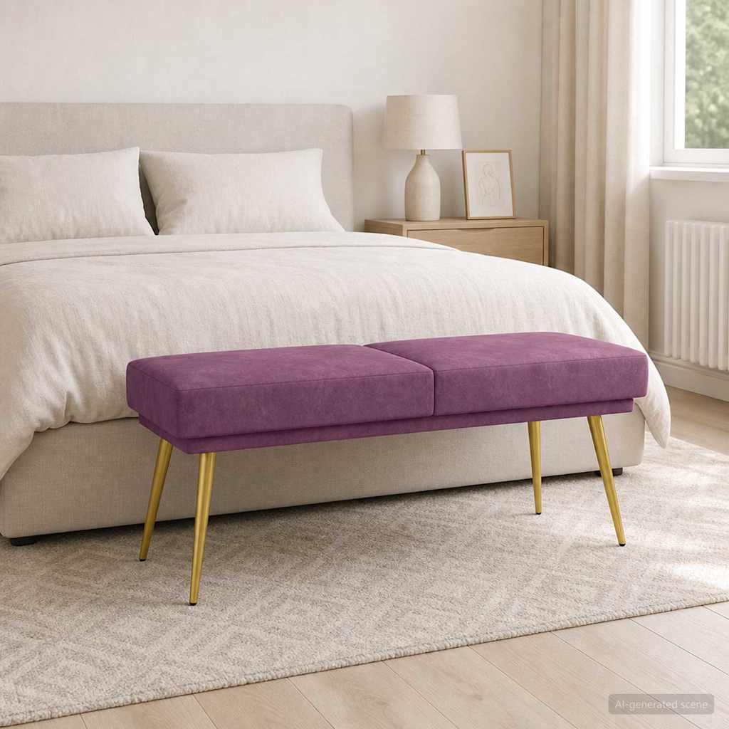 Banco De Doble Capa 120 X 45 X 46 Cm Terciopelo