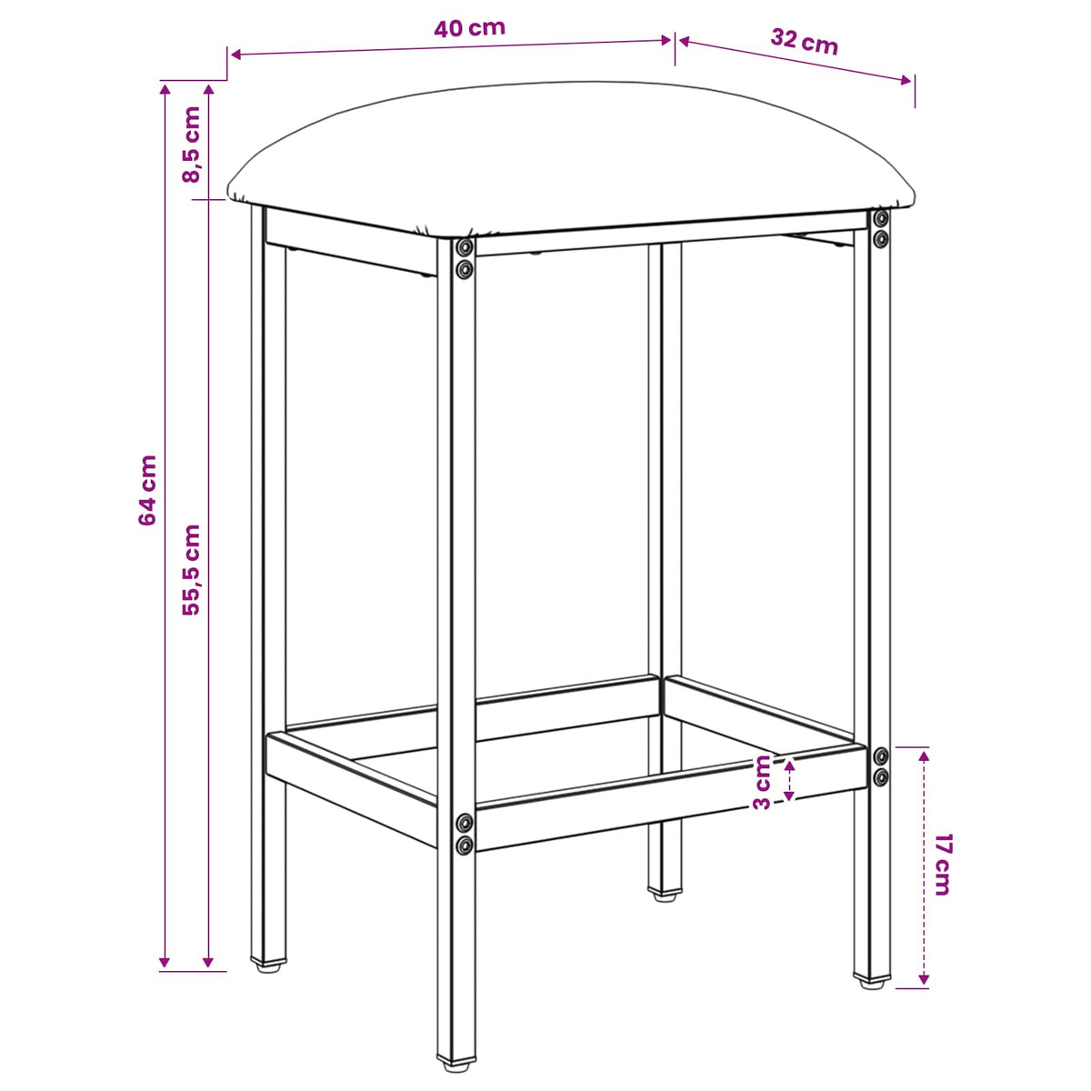 Taburete De Bar Madera De Ingeniería