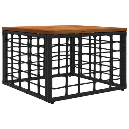 Mesa De Jardín 55 X 55 X 37 Cm Rattan Pe Y Cristal