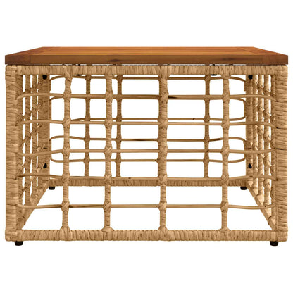 Mesa De Jardín 55 X 55 X 37 Cm Rattan Pe Y Cristal