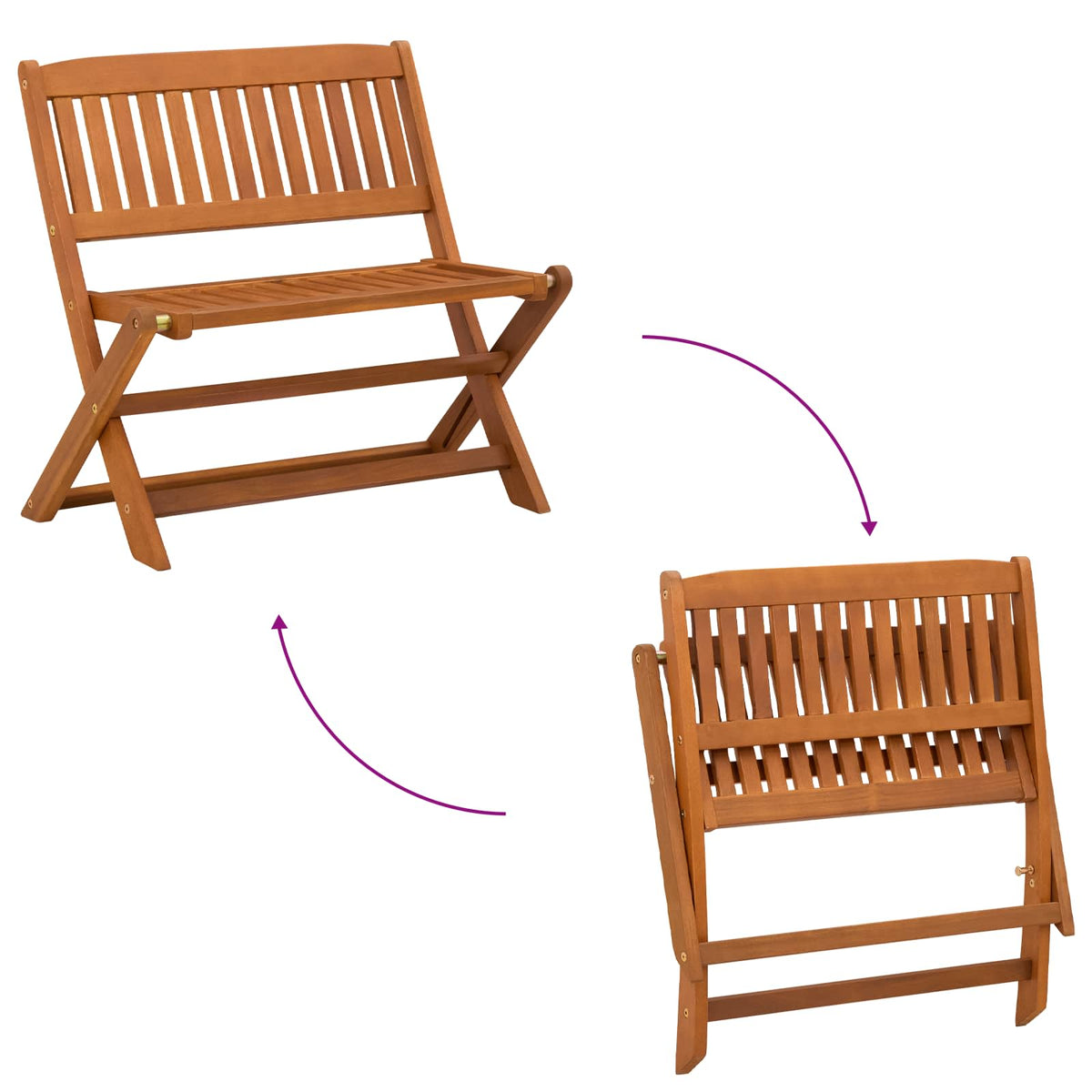 Banco Para Niños 1 -Seater 61 X 38 X 57 Cm Marrón Plegable