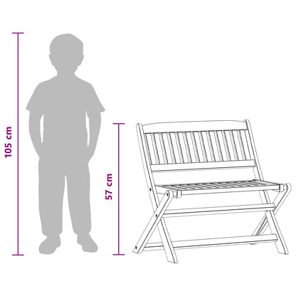 Banco Para Niños 1 -Seater 61 X 38 X 57 Cm Marrón Plegable