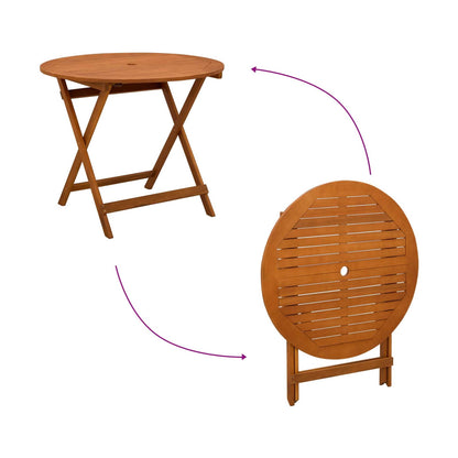 Mesa De Jardín Plegable Marrón