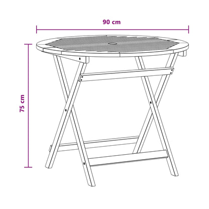 Mesa De Jardín Plegable Marrón
