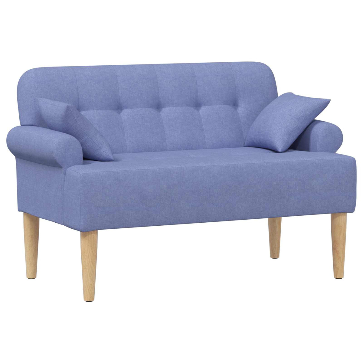 Sofá Amoroso Con Botones Acolchados Azul Jeans 120 X 65 X 79 Cm