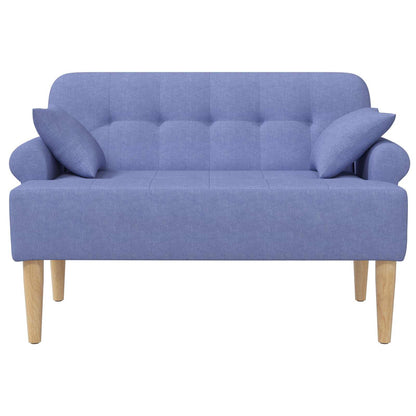 Sofá Amoroso Con Botones Acolchados Azul Jeans 120 X 65 X 79 Cm