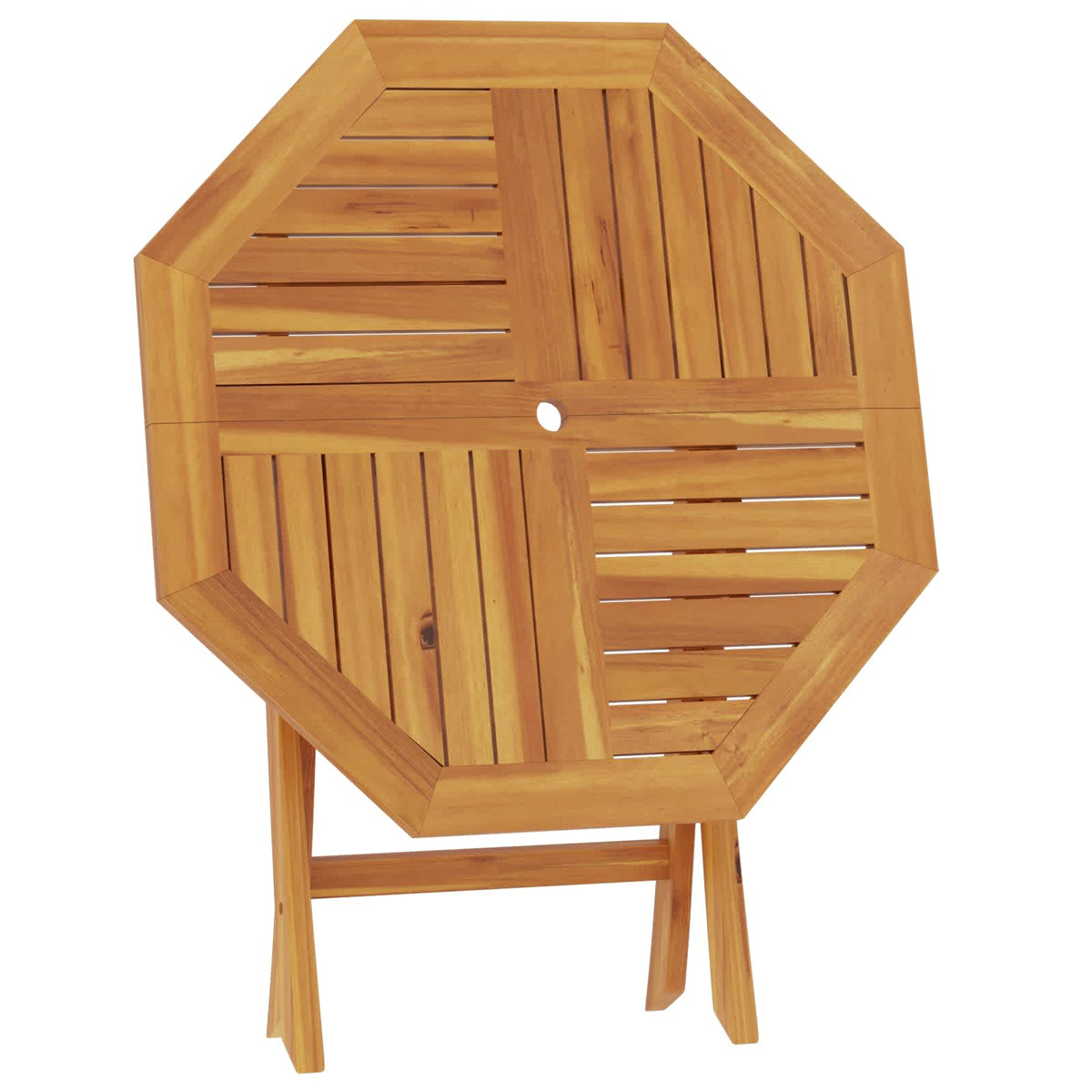 Mesa De Jardín Plegable Natural 90 X 90 X 75 Cm