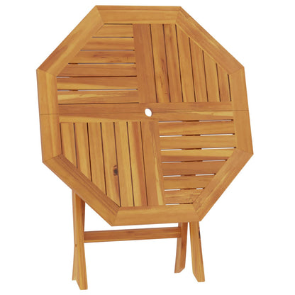 Mesa De Jardín Plegable Natural 90 X 90 X 75 Cm