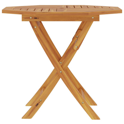 Mesa De Jardín Plegable Natural 90 X 90 X 75 Cm
