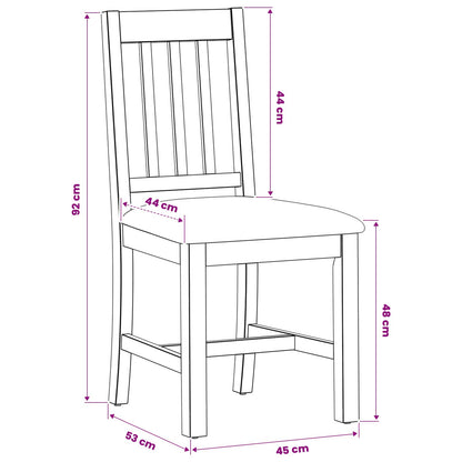 Silla De Comedor Venlo 2 Uds. Madera De Roble Sólido