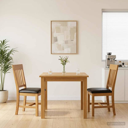 Silla De Comedor 2 Uds. Madera De Roble Sólido
