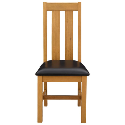 Silla De Comedor 2 Uds. Madera De Roble Sólido