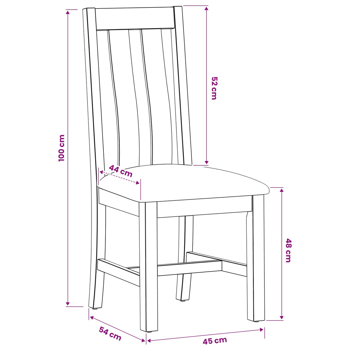 Silla De Comedor 2 Uds. Madera De Roble Sólido