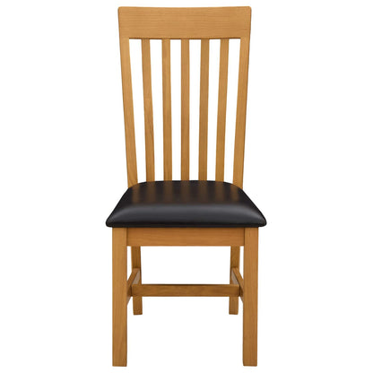 Silla De Comedor 2 Uds. Madera De Roble Sólido